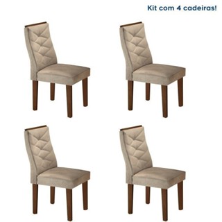 Conjunto 4 Cadeiras para Sala de Jantar Germany Chocolate em Oferta na Shopee