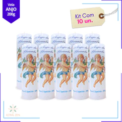 10 Velas Votivas Anjo da Guarda 200 Gramas 100% Parafina Pura 6 dias