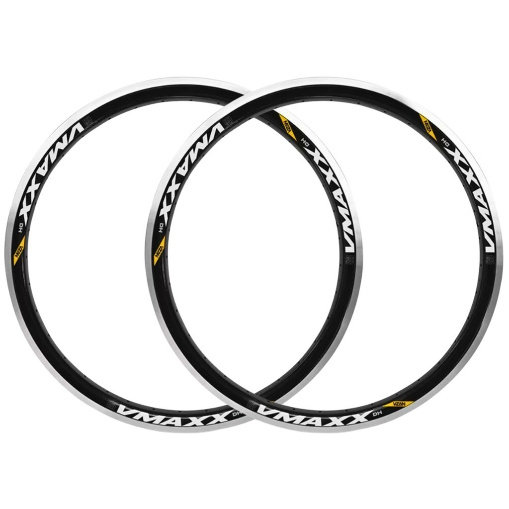 Kit 2 Aros Folha Roda Aro 20 Bike Bmx Vzan Vmaxx DH 36F Preto V-Brake