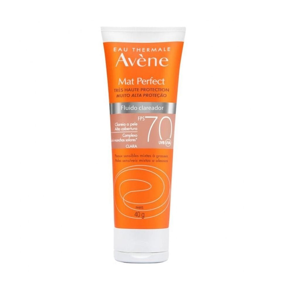 Protetor Solar Facial Avene Mat Perfect Fluido Clareador Clara FPS70 40g em Oferta na Shopee