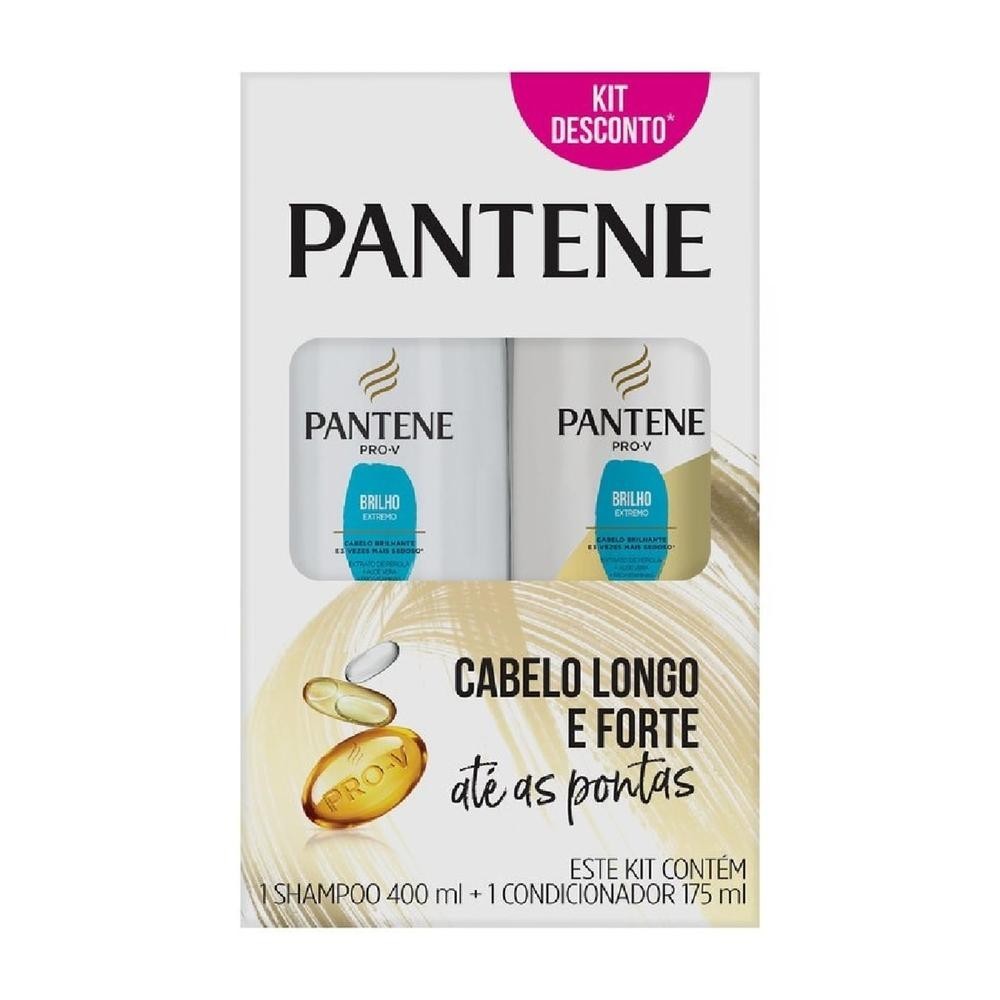 Kit Shampoo 400ml + Condicionador Pantene Pro-V Brilho Extremo 175ml em Oferta na Shopee