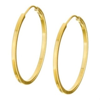 Argola ouro 18k redonda 14mm fio quadrado 750
