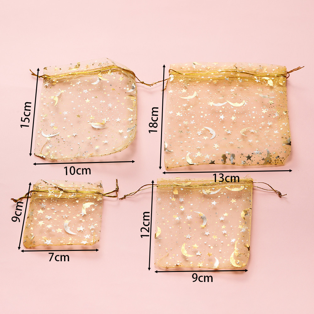 St.kunkka 10/50Pcs 9 * 12cm Organza Drawstring Gift Bag para Jóias Bijuteria Festa de Casamento