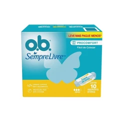 Absorvente Interno O.B. Sempre Livre ProComfort Medio 10 Unidades Leve mais Pague menos