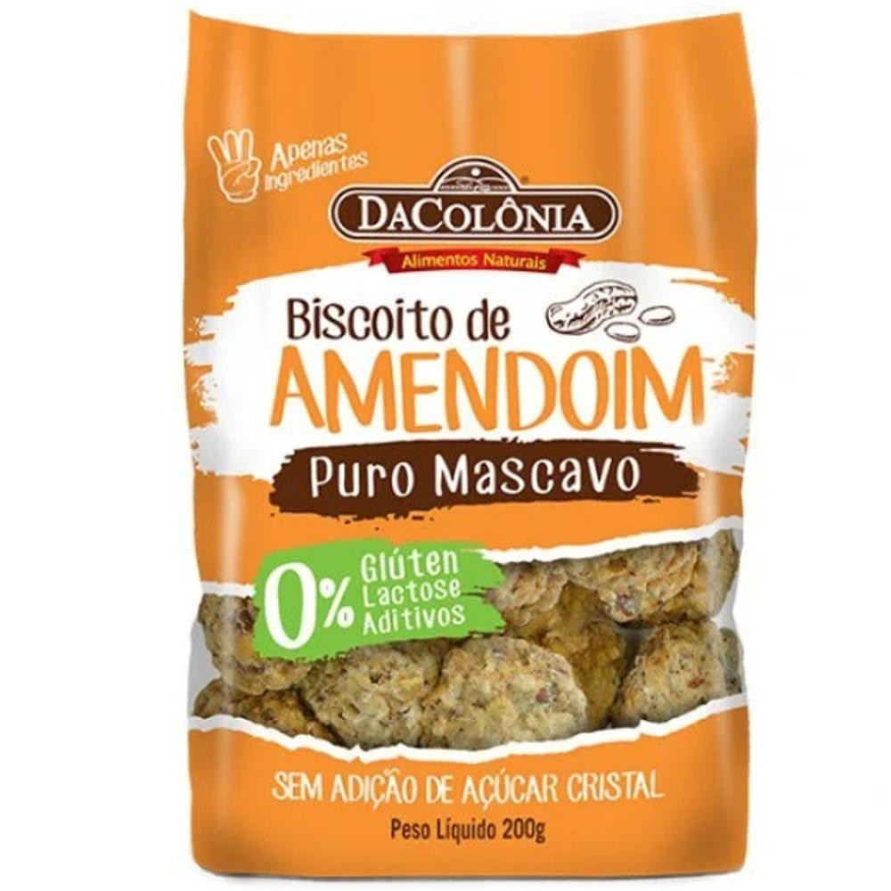 Biscoito de Amendoim Puro Mascavo 200g - DaColônia