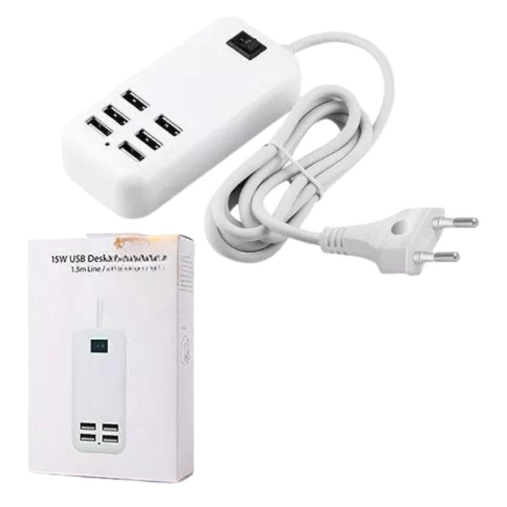 HUBS 20W POWER ADAPTER 6 ENTRADAS USB 1,5 METROS