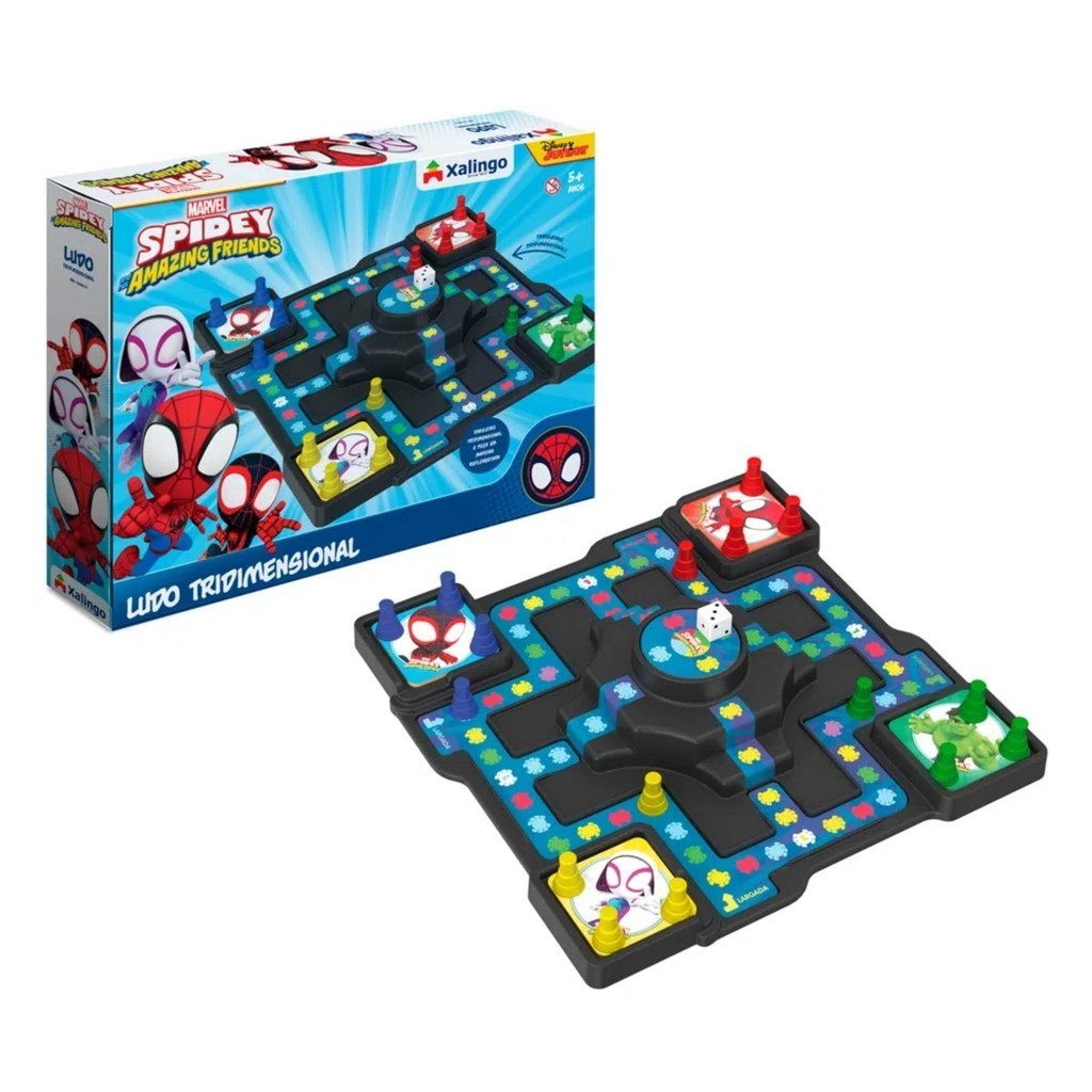 Jogo de Ludo Tridimensional Avengers Spidey Recomendado para Crianças a Partir de 5 Anos Xalingo - 13276 em Oferta na Shopee
