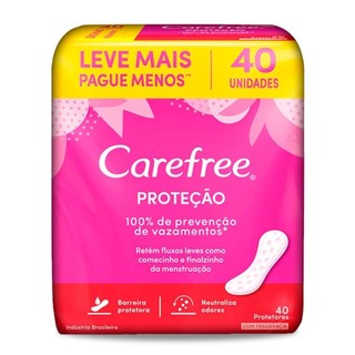 CAREFREE PROTETOR DIÁRIO PROTEÇÃO ORIGINAL COM 40 UNIDADES em Oferta na Shopee