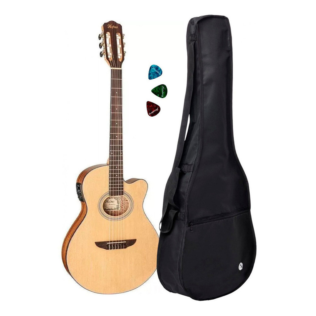 Violão Hofma Nylon Natural Satin Hmn298 + Capa Reforçada em Oferta na Shopee