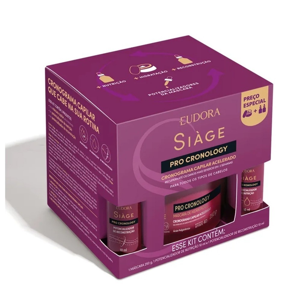 Eudora Siàge Kit Pro Cronology Cronograma Capilar Acelerado 250g