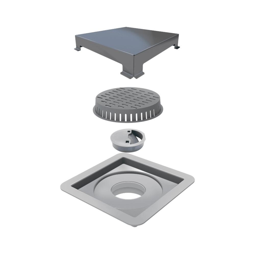 Ralo Linear Elleve Square Tampa Inox 10X10Cm 7342 em Oferta na Shopee