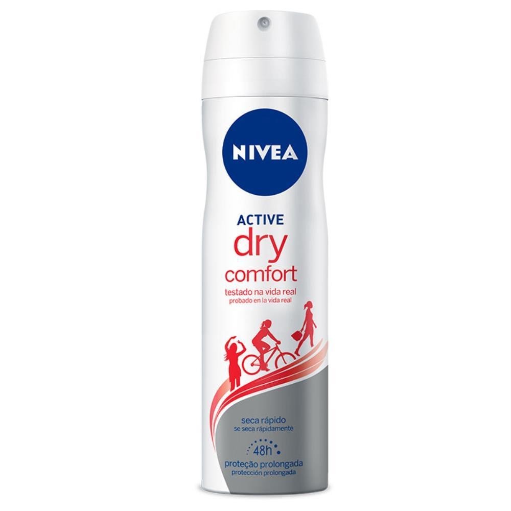 NIVEA ACTIVE DESODORANTE AEROSSOL DRY COMFORT COM 150ML - Beauty