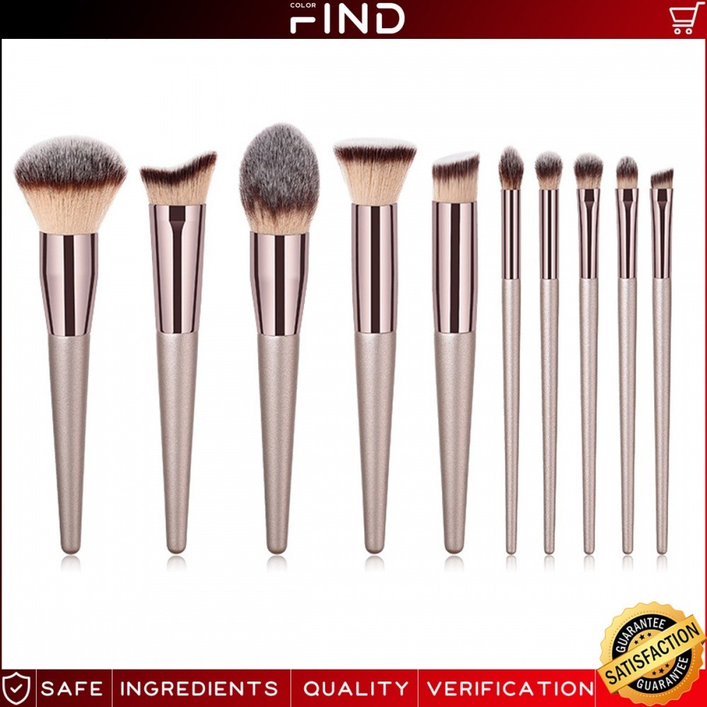 10 Pincéis de maquiagem Escova de sombra de olho Escova de sobrancelha Powder Brush Blush Nose Brush Escova Eyeliner Brush Makeup Tools Set