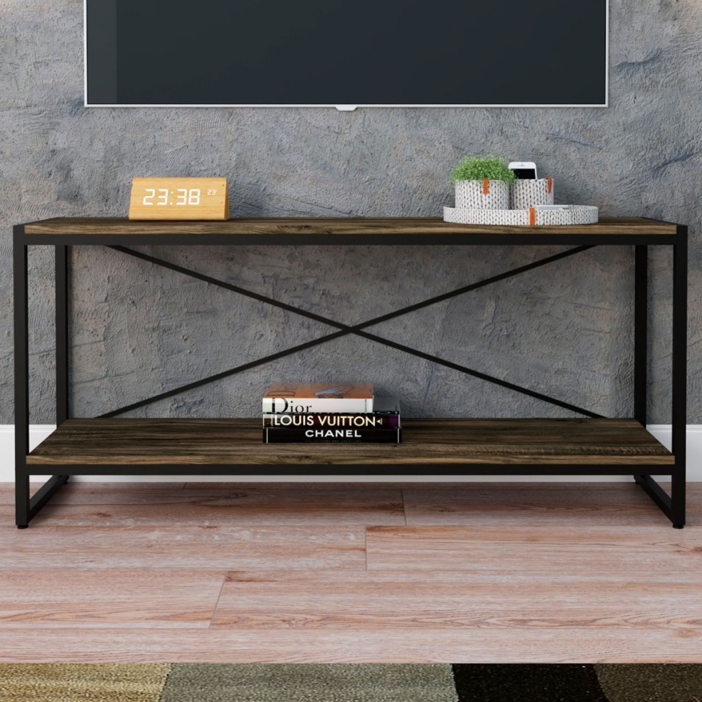 Rack para TV Até 50 Polegadas Dynamica 1 Prateleira Carvalho Dark/Preto - Compace - Home & Living