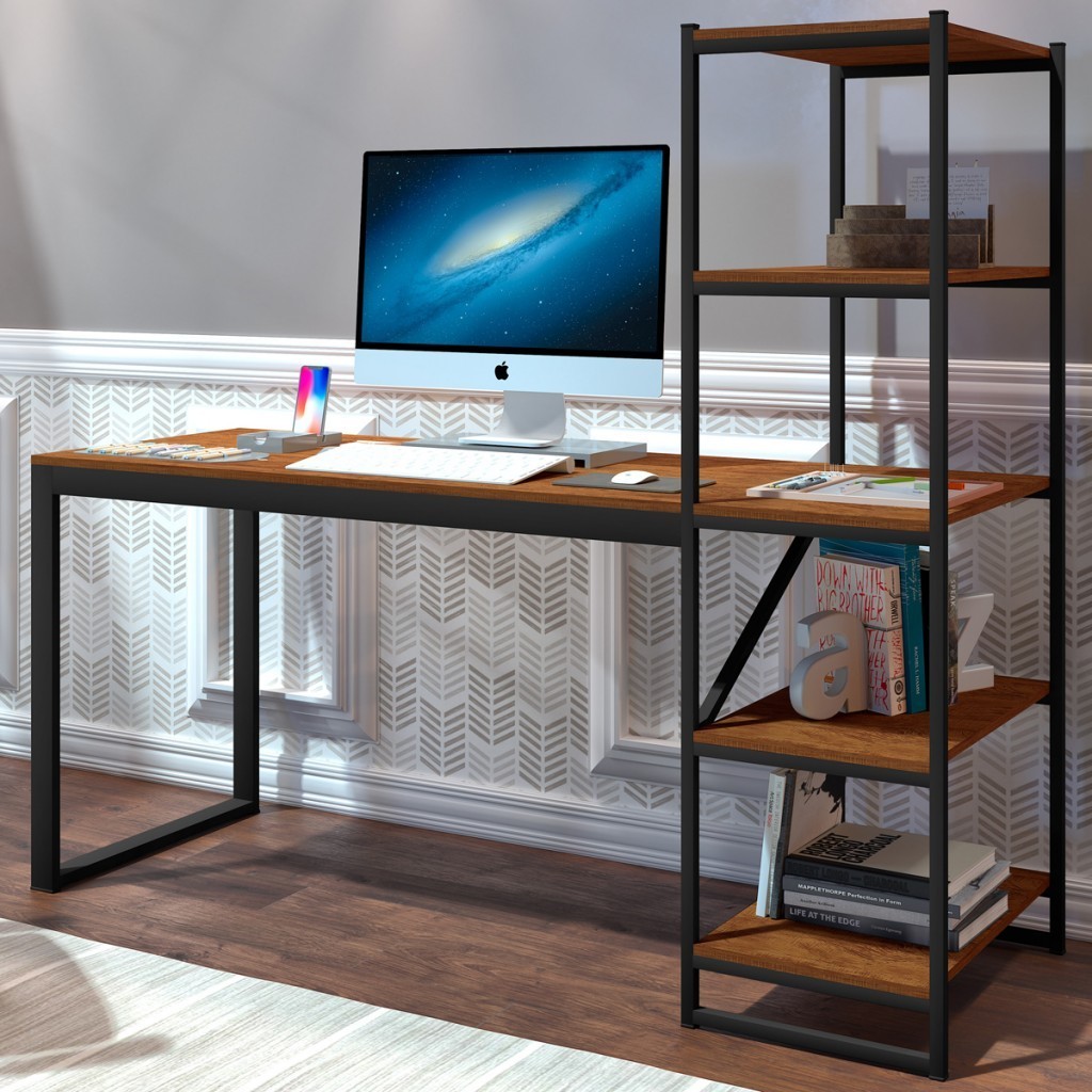 Mesa para Computador com Prateleira em Oferta na Shopee