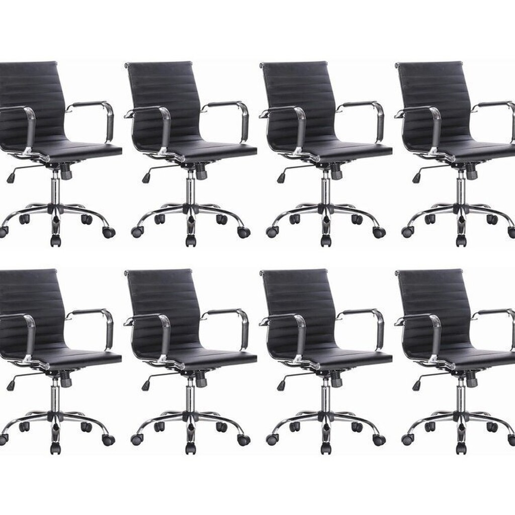 Kit 8 Cadeiras para Escritório Diretor Esteirinha Corino Office Cadeira Diretor