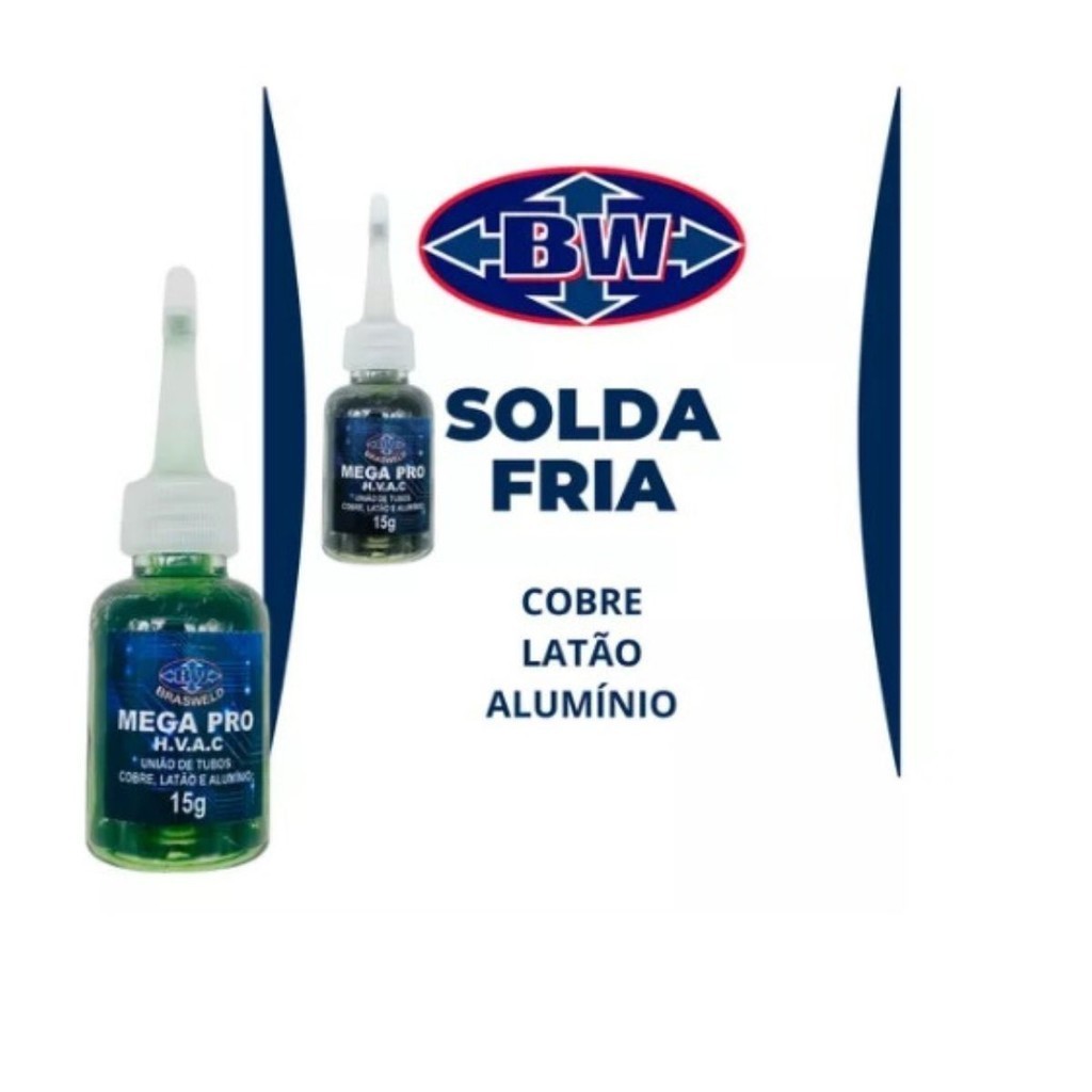 Solda Fria Mega Pro HVAC Para Tubos de Cobre Latão  Alumínio