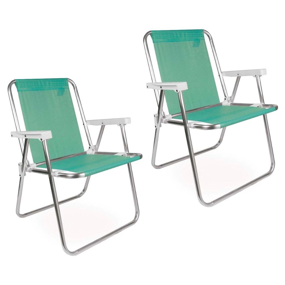 Kit 2 Cadeira de Praia Alta Sannet Alumínio Mor Anis em Oferta na Shopee