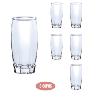 Conjunto 6 Copos Luxo Florida Vidro Transparente 370 ml em Oferta na Shopee