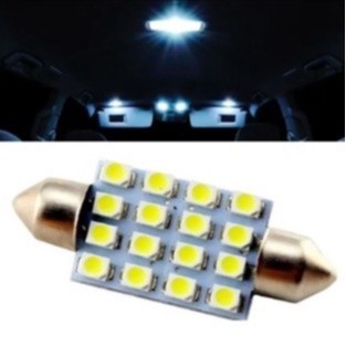 Lâmpada Torpedo 16 Led Carro Teto Placa Porta Malas 41mm