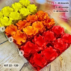 Kit 120 Forminhas para Doces Finos Amarelo + Laranja + Vermelho (CHOCO)