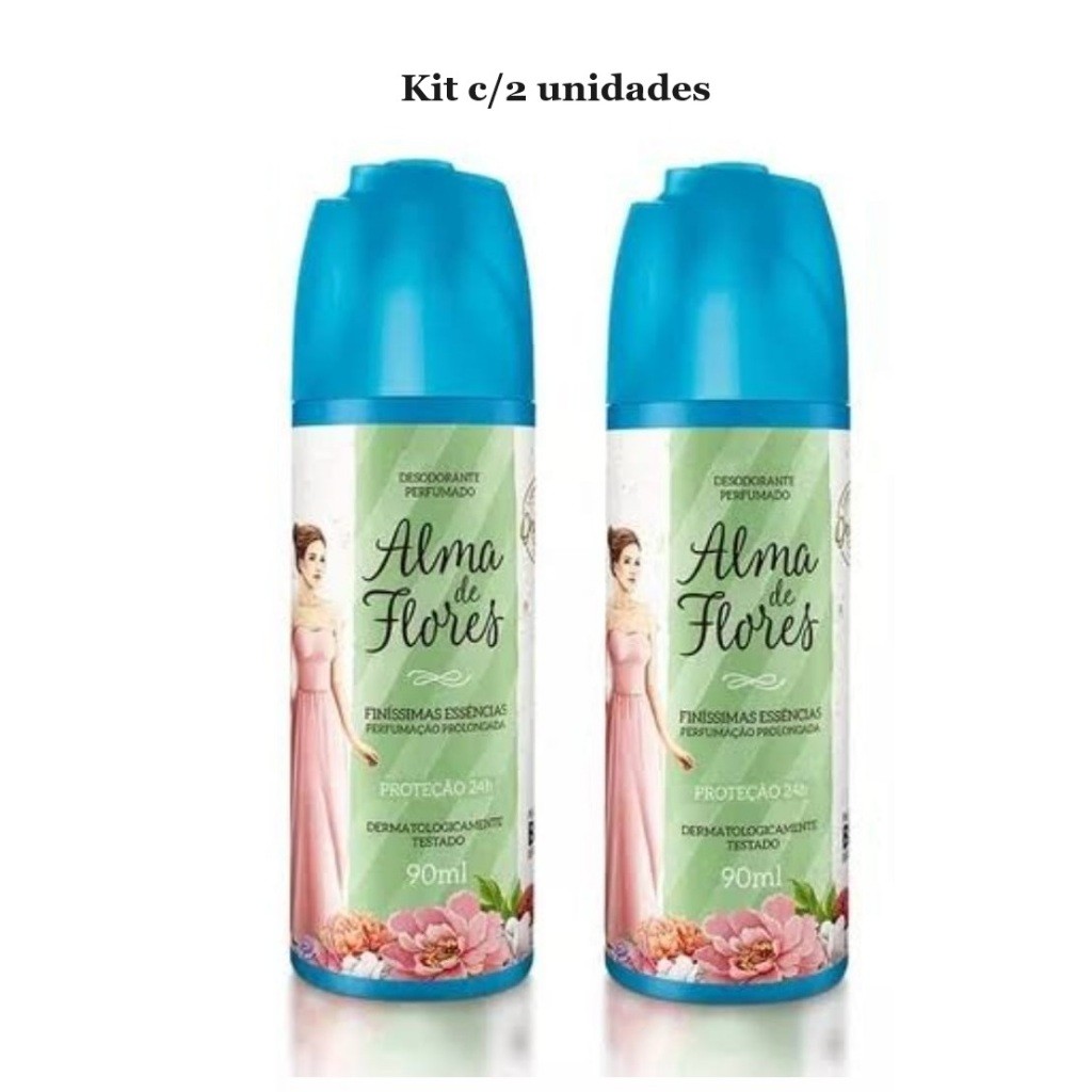 Kit c/2 unidades Desodorante Alma de Flores Spray Finíssimas Essências 90ml