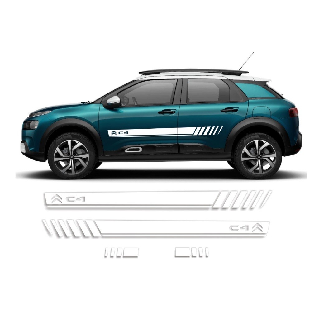 Adesivo Para C4 Cactus Citroen Faixa C41 Lateral E Traseira Tuning