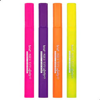 Kit 4 Marca texto Brw Gigante C/Cheirinho Ponta Chanfrada em Oferta na Shopee