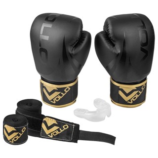 Kit de Boxe e Muay Thai Training Luva 14Oz Protetor Bucal e Bandagem 3M Vollo em Oferta na Shopee