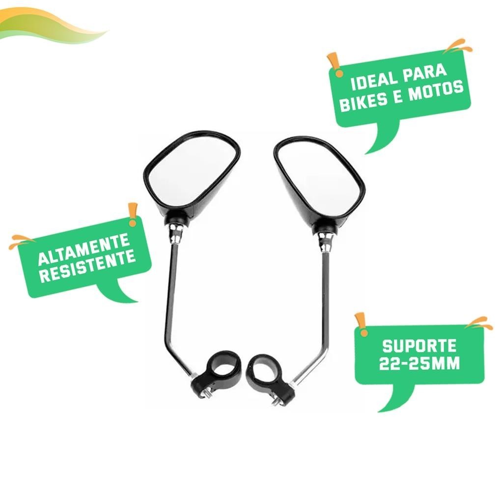 Espelho Retrovisor Guidão Bike MTB Elétrica Mobilete Reforçado Alta Qualidade Acessório Não É Badrôsca Par de Espelhos em Oferta na Shopee