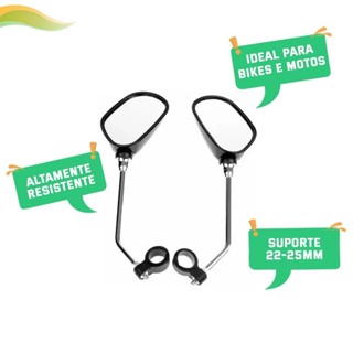 Espelho Retrovisor Guidão Bike MTB Elétrica Mobilete Reforçado Alta Qualidade Acessório Não É Badrôsca Par de Espelhos em Oferta na Shopee