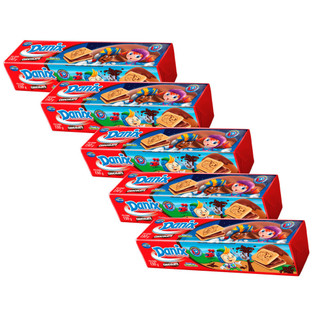 Kit 5 Biscoito Recheado Danix Smurfs Sabor Chocolate 130g em Oferta na Shopee