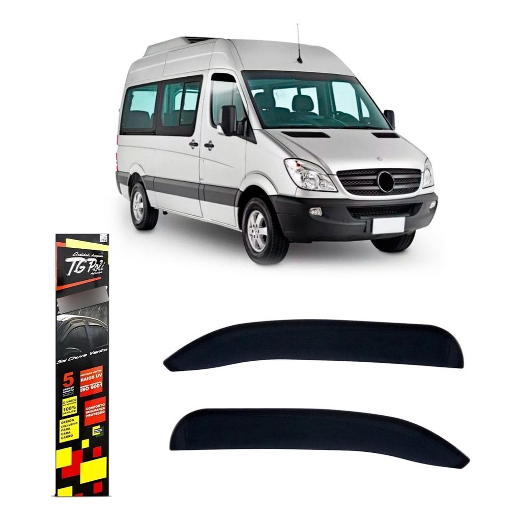 Calha de Chuva Renault Master 2002 a 2025 2 portas TG Poli Defletor Portas Protetor Janelas Fumê