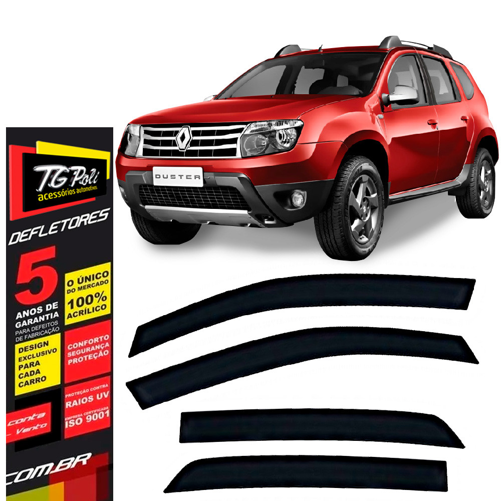 Calha de Chuva Renault Duster 2020 a 2026 TG Poli Defletor 4 portas Protetor Janelas Fumê em Oferta na Shopee