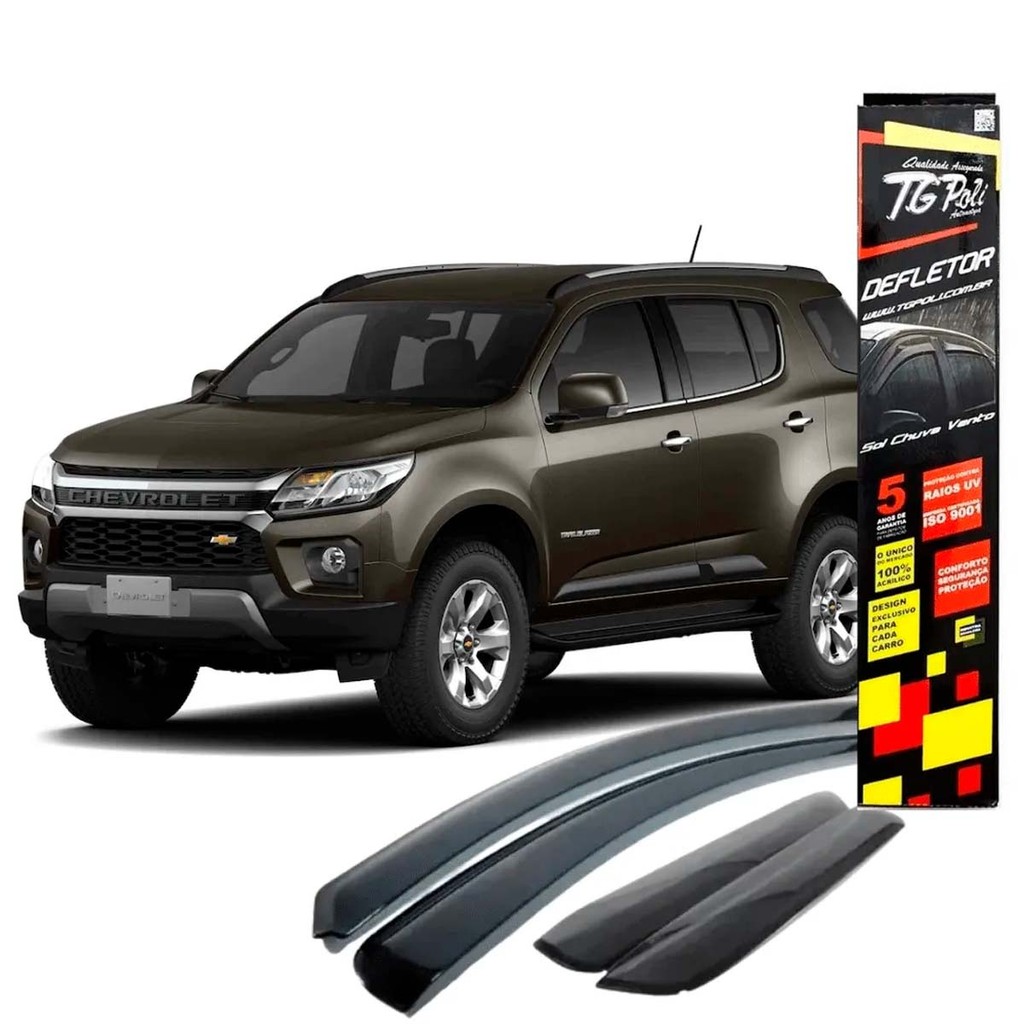 Calha de Chuva Chevrolet Trailblazer 2012 a 2026 TG Poli Defletor 4 portas Protetor Janelas Fumê em Oferta na Shopee