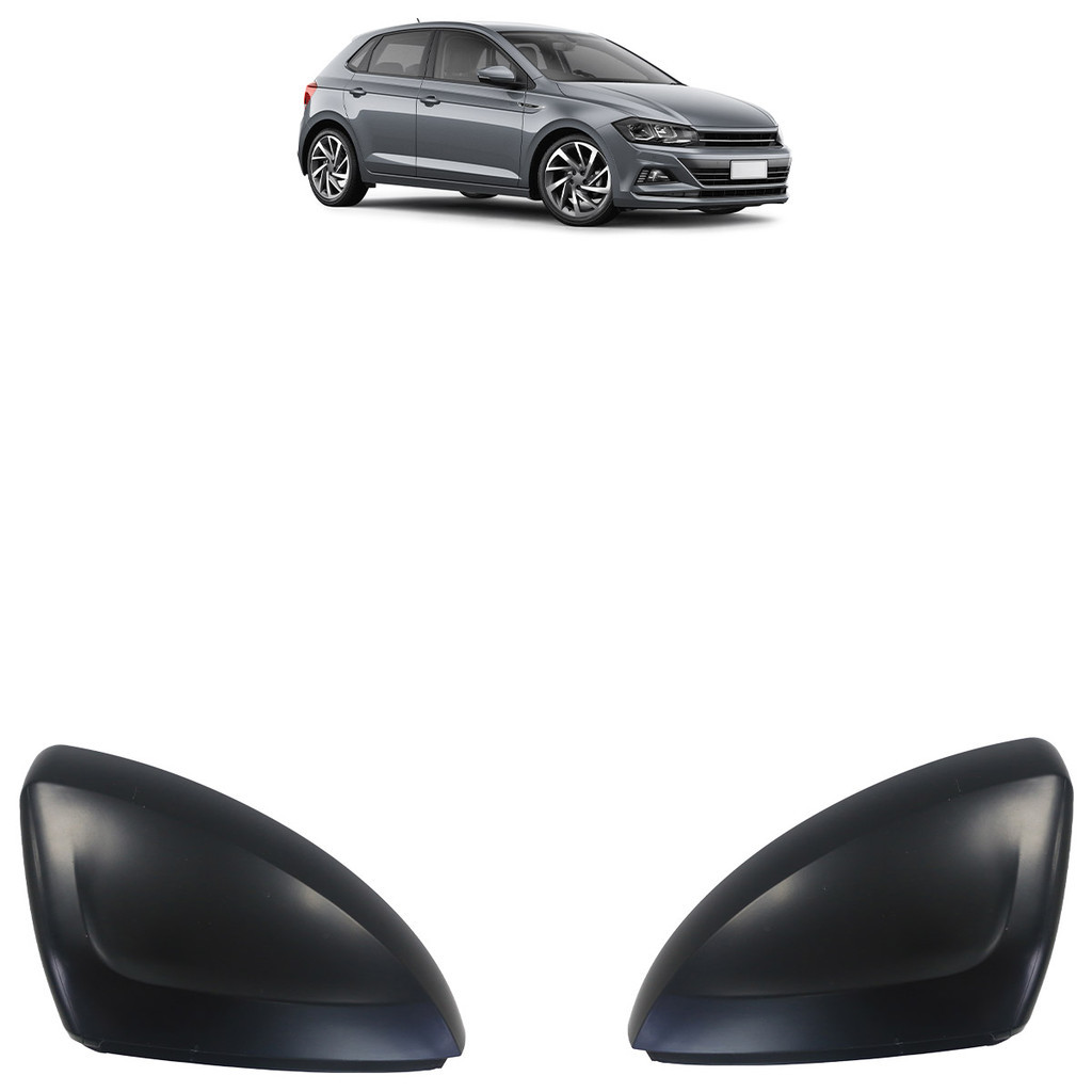 Par Capa Retrovisor Externo Polo 2018 2019 2020 2021 2022 Preto Liso