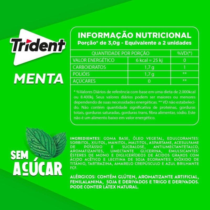 Goma de Mascar Trident Menta 8g — imagem 2 de 2