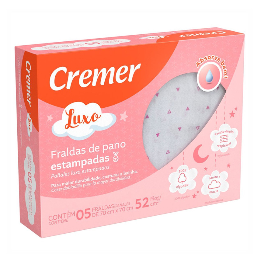 Fralda Luxo Cremer Para Colecionar Com 05 Unidades Menina em Oferta na Shopee
