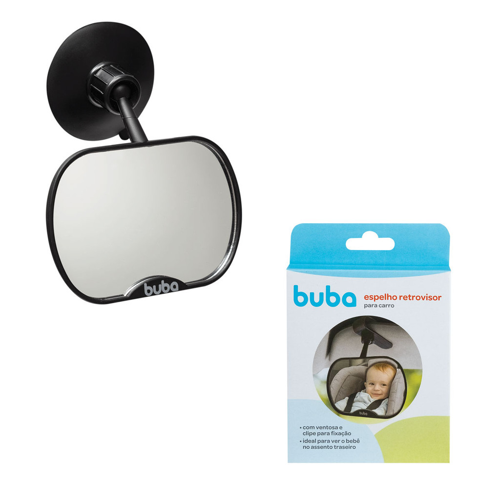 Espelho Retrovisor para Banco Traseiro Retangular Gira 360º À Prova de Quebra Bebê Buba