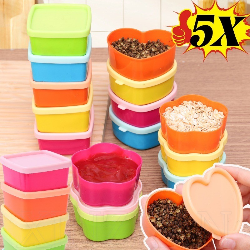 Mini Caixas De Armazenamento De Alimentos De 5 Unidades-Caixa Portátil De Especiarias Para Churrasco-À Prova De Vazament em Oferta na Shopee