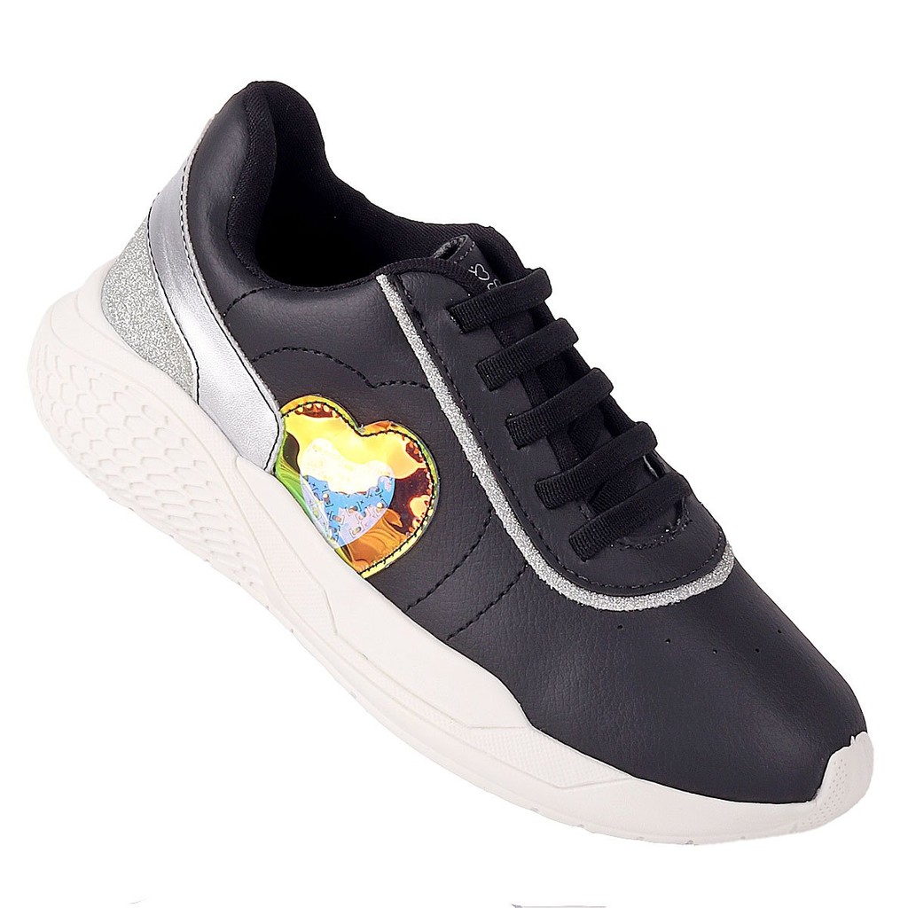 Tênis Infantil Feminino Worldcolors Jogging Light - Preto em Oferta na Shopee