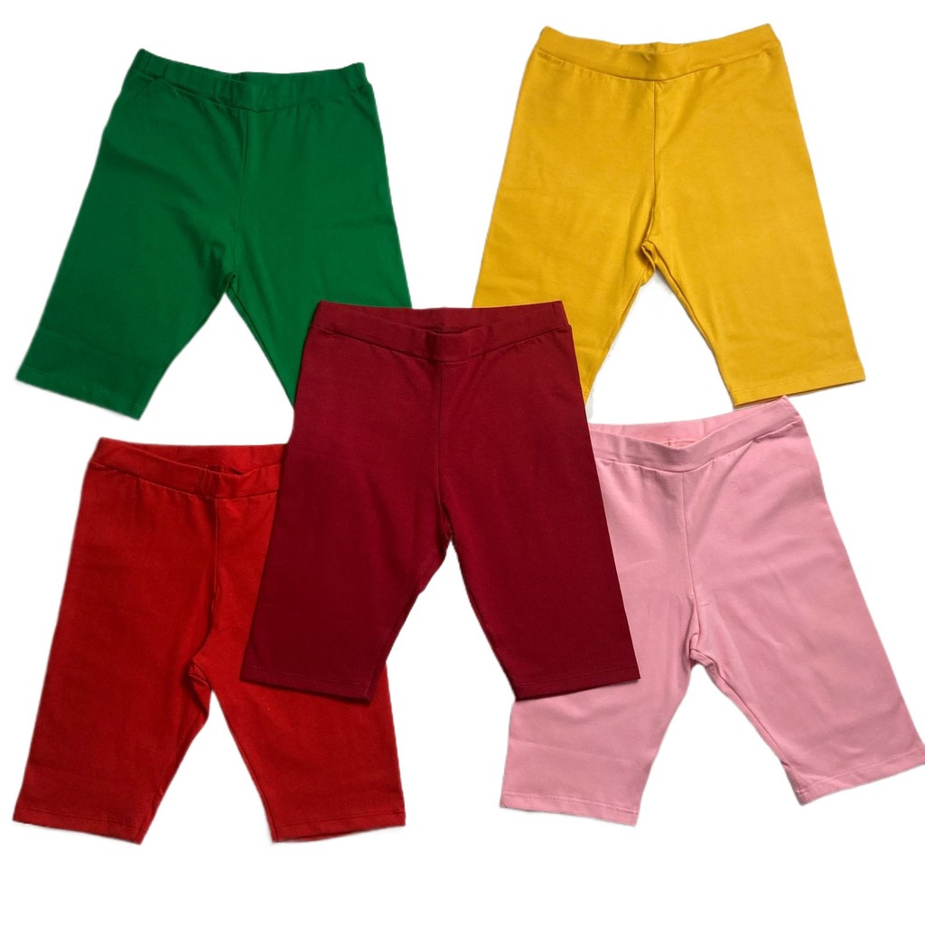 Kit 5 bermuda cotton infantil menina - short cor lisa