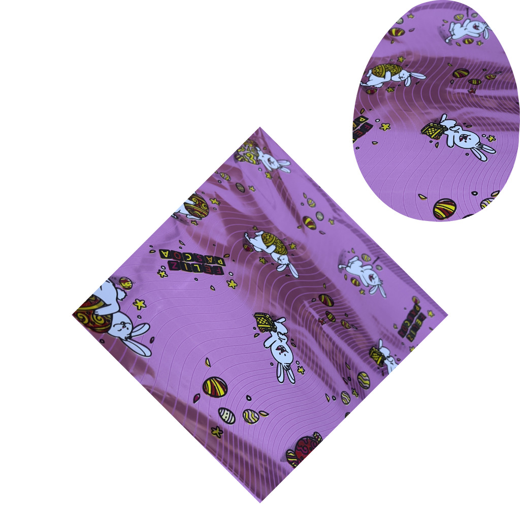25 FOLHAS P/ OVO DE PÁSCOA METALIZADA 69X89 VIVA PÁSCOA ROSA CHICLETE Luckyfest em Oferta na Shopee