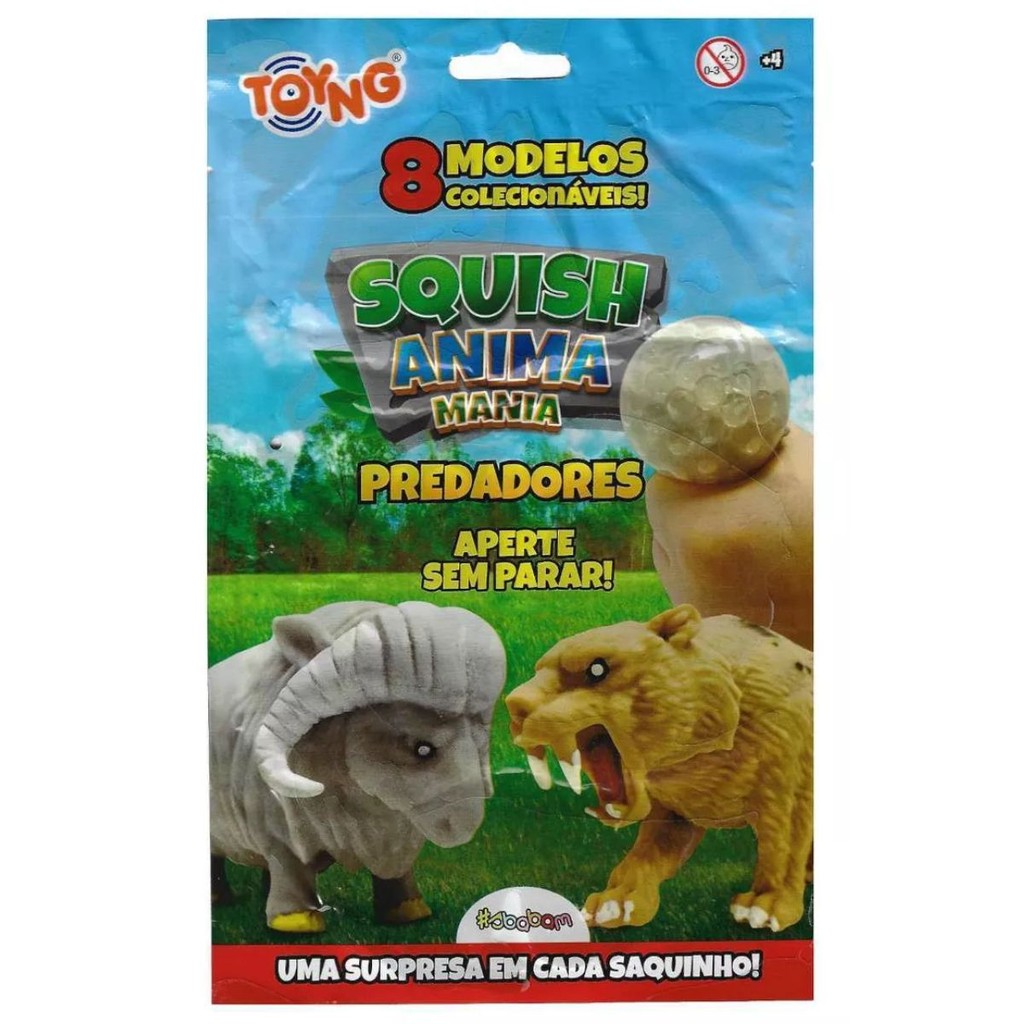 Squish Anima Mania Animais Da Montanha, Tropical e Predadores- Sortidos