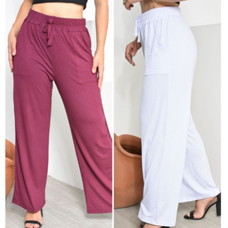 Kit 2 Calças Pantalona Cintura Alta com Bolso em Oferta na Shopee