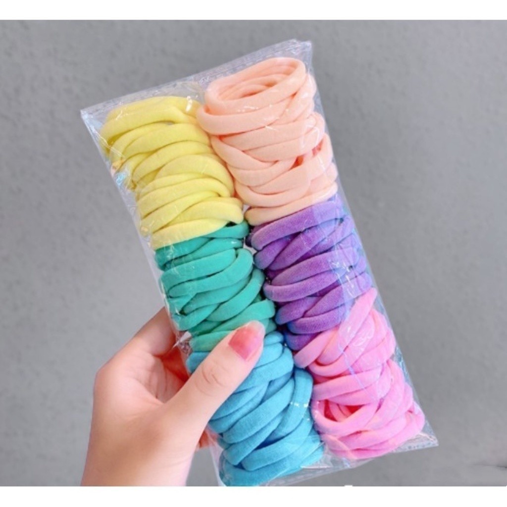 Kit 50 Xuxinha Elástico de Cabelo Xuxinha Criança Adulto Rabicó 50 Unidades-Grande-YOUYI