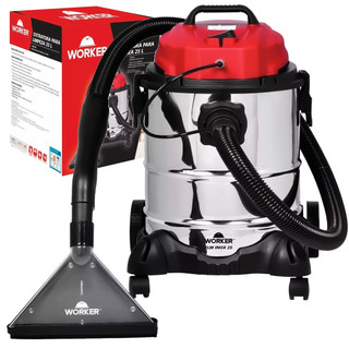 Extratora De Limpeza Pesada Inox Aspirador Pó E Água Sujeira 1400W Tambor 25L Profissional em Oferta na Shopee