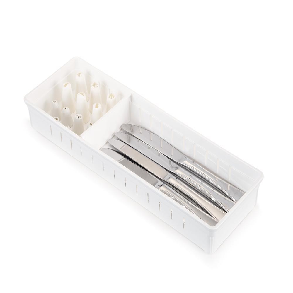Conjunto com 3 Organizadores com Divisórias para Gaveta Branco 1930 - Dasplast em Oferta na Shopee