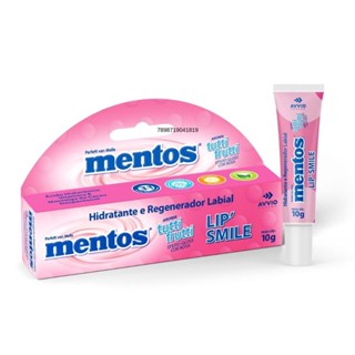 Hidratante e Regenerador Labial Mentos Efeito Gloss Aroma Tutti Frutti cor Rosa 10g