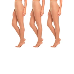 Kit com 3 Meias Calças Fio 15 Clássica Fina Dedos Livres Loba 5765-001